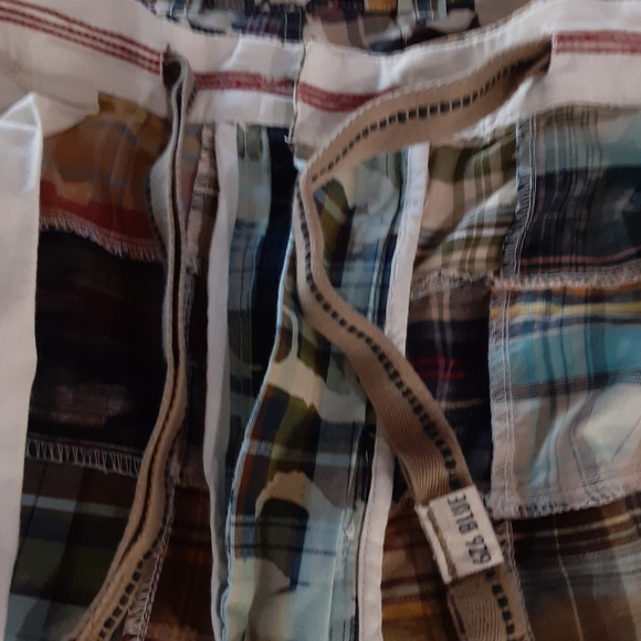 626 BLUE 100% Cotton Made in India Size 42 Paint Splatter Patchwork Shorts - Picture 6 of 11